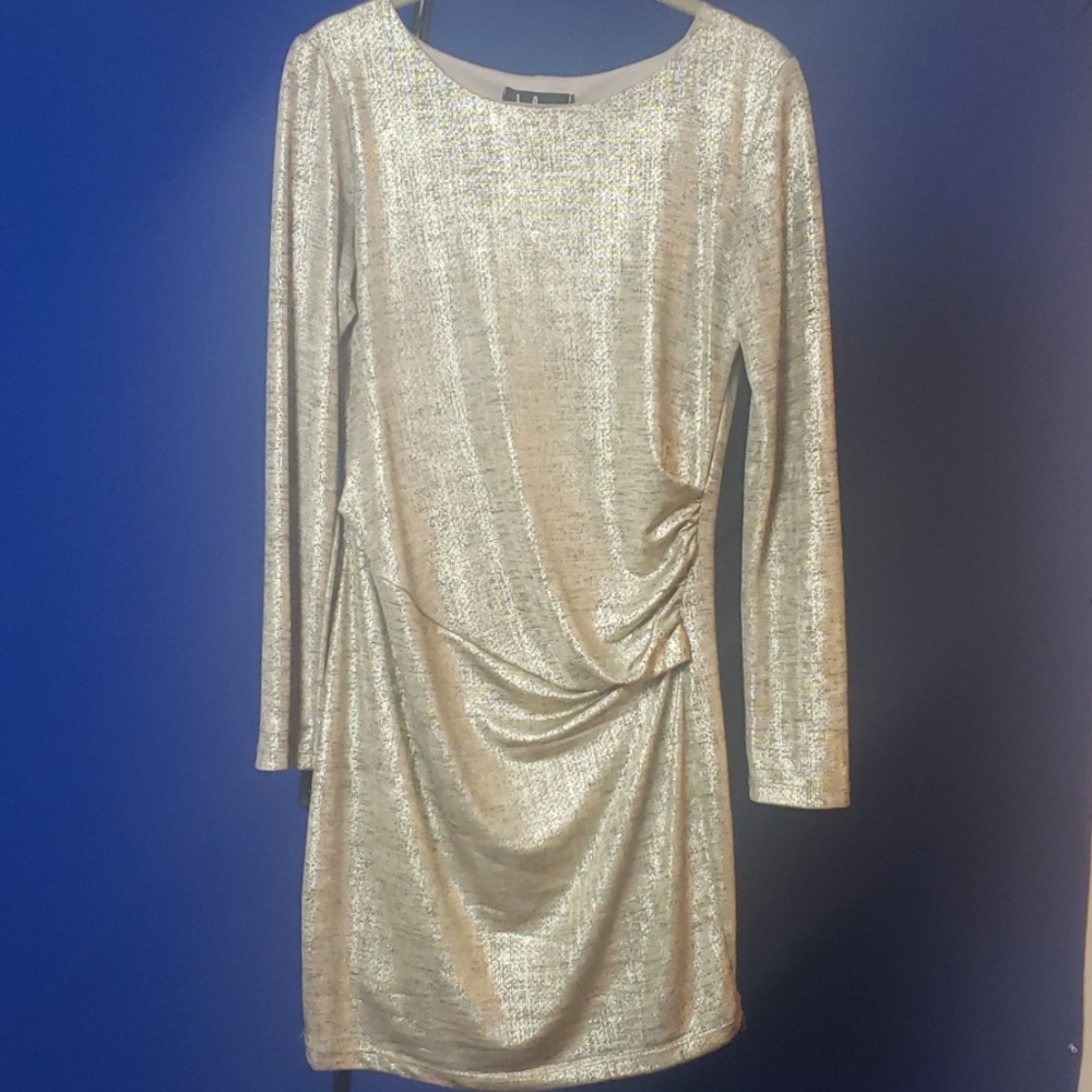 Gold long sleeve dress